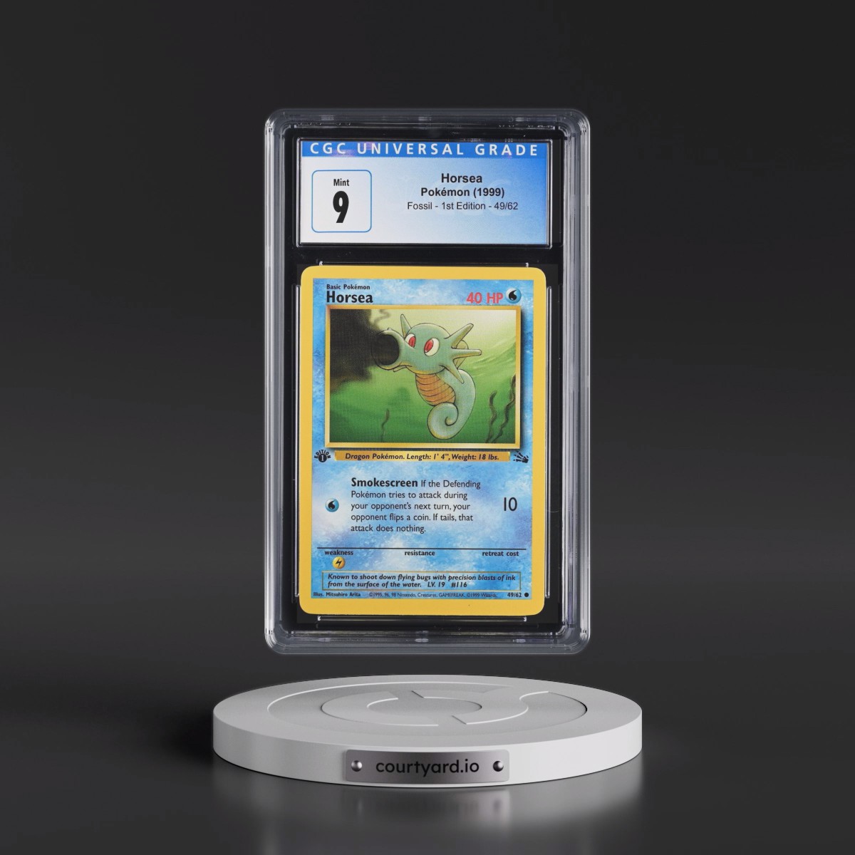 1999 Fossil #49/62 Horsea - 1st Edition 1st Edition (CGC 9 MINT)