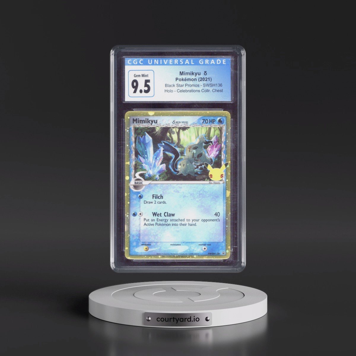 2017 Black Star Promos - Sword & Shield #SWSH136 Mimikyu ´ - Celebrations (Holo) (CGC 10 GEM MINT)
