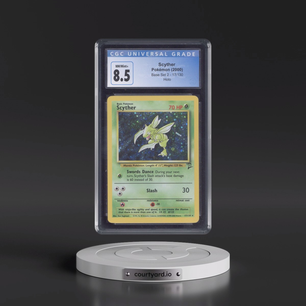 2000 Base Set 2 #17/130 Scyther - Holo (CGC 8.5 NM-MT+)