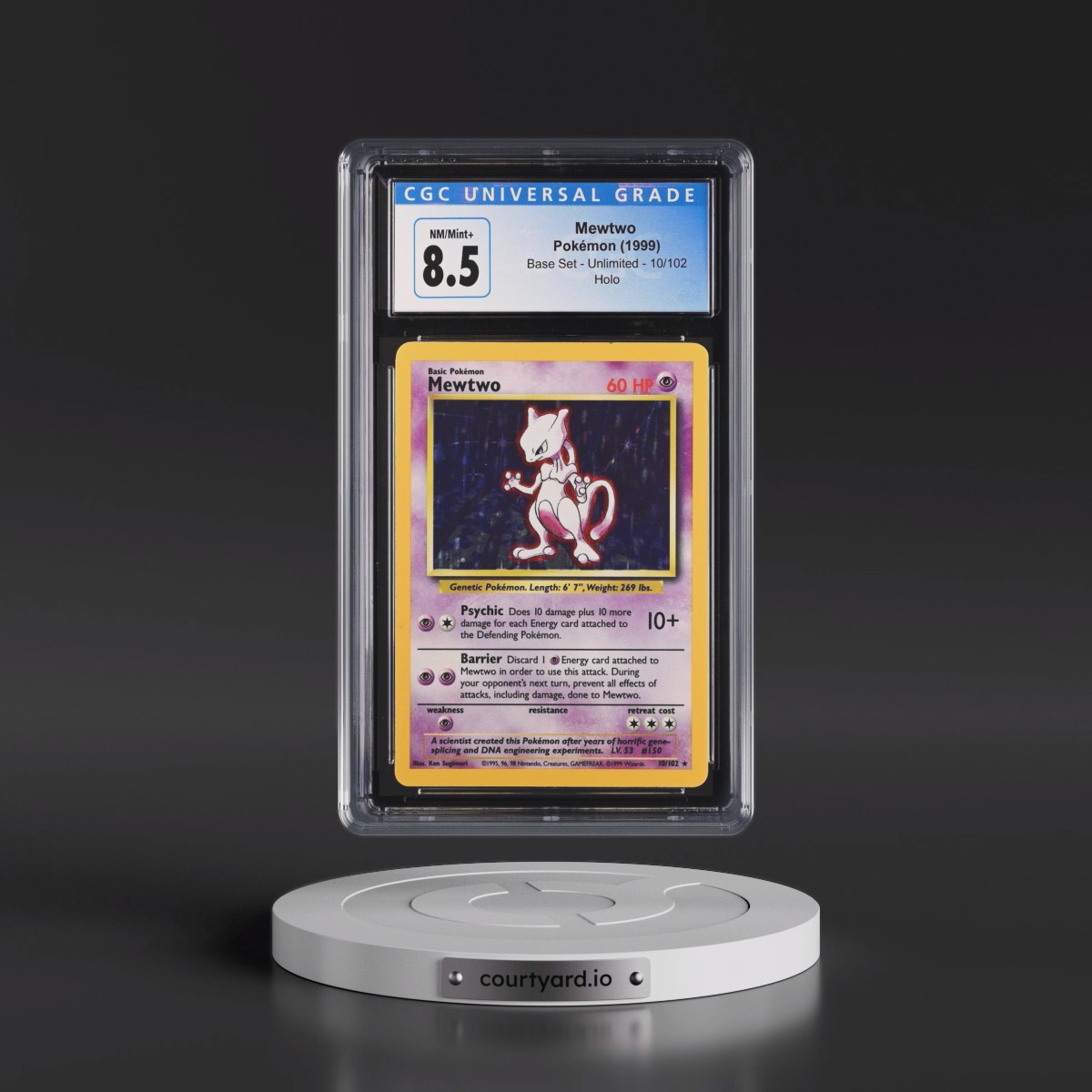 1999 Base Set #10/102 Mewtwo - Holo (CGC 8.5 NM-MT+)