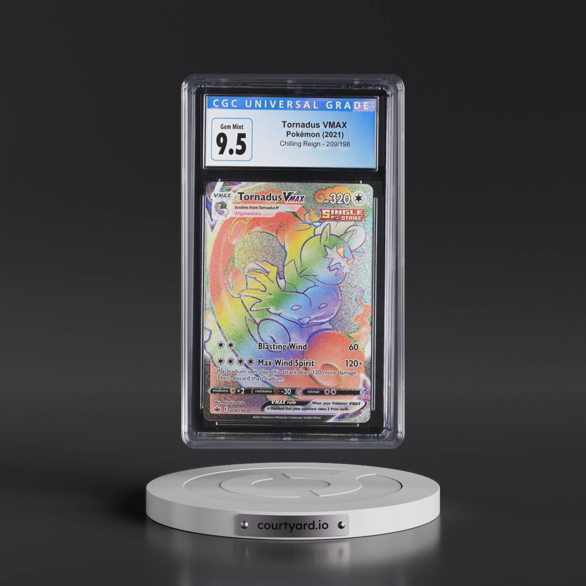 2021 Chilling Reign #209/198 Tornadus VMAX - Rainbow Rare Holo (CGC 10 GEM MINT)