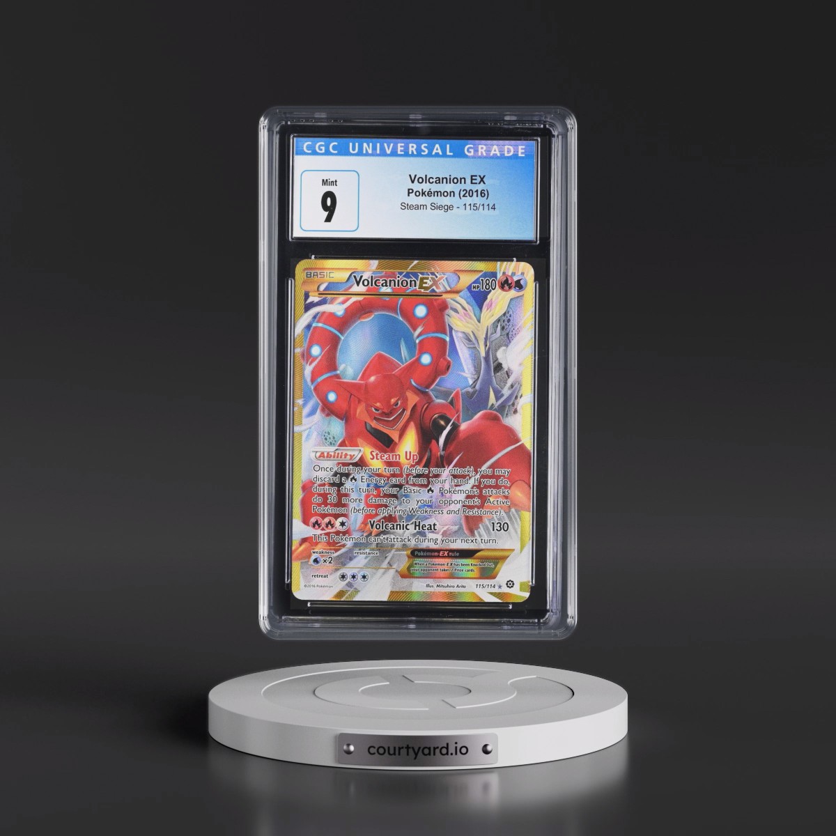 2016 Steam Siege #115/114 Volcanion EX - Secret Rare Holo (CGC 9 MINT)