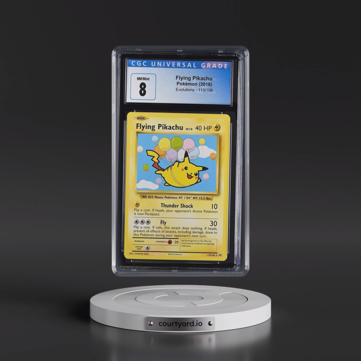 2016 Evolutions #110/108 Flying Pikachu - Secret Rare (CGC 8 NM-MT)
