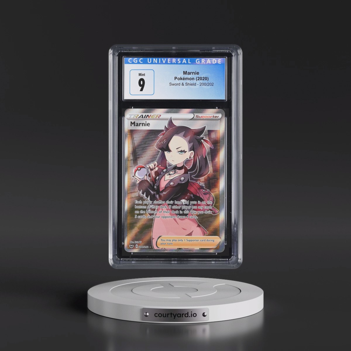 2020 Sword & Shield #200/202 Marnie - Ultra Rare Holo (CGC 9 MINT)