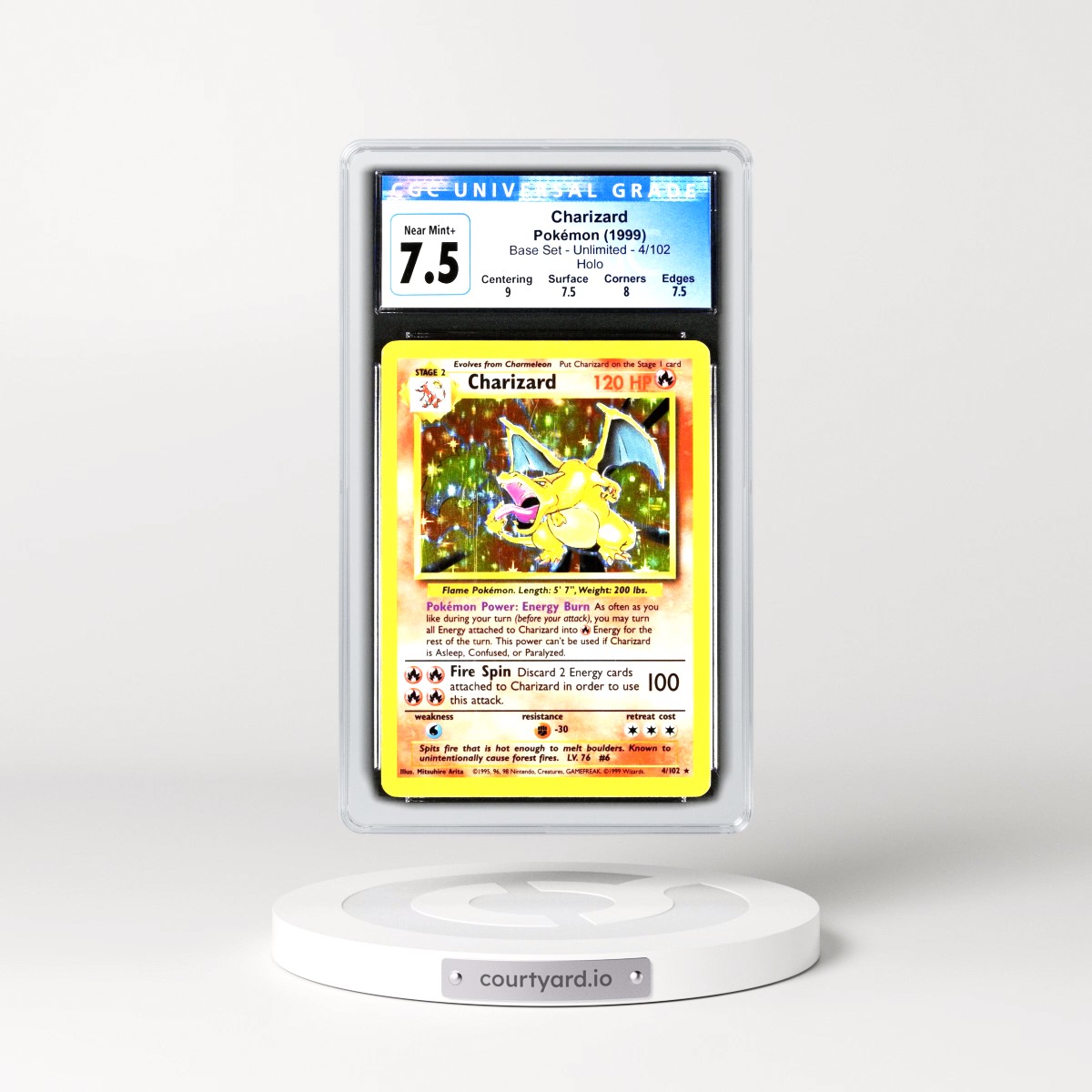 1999 Base Set #4/102 Charizard - Holo (CGC 7.5 NM+)