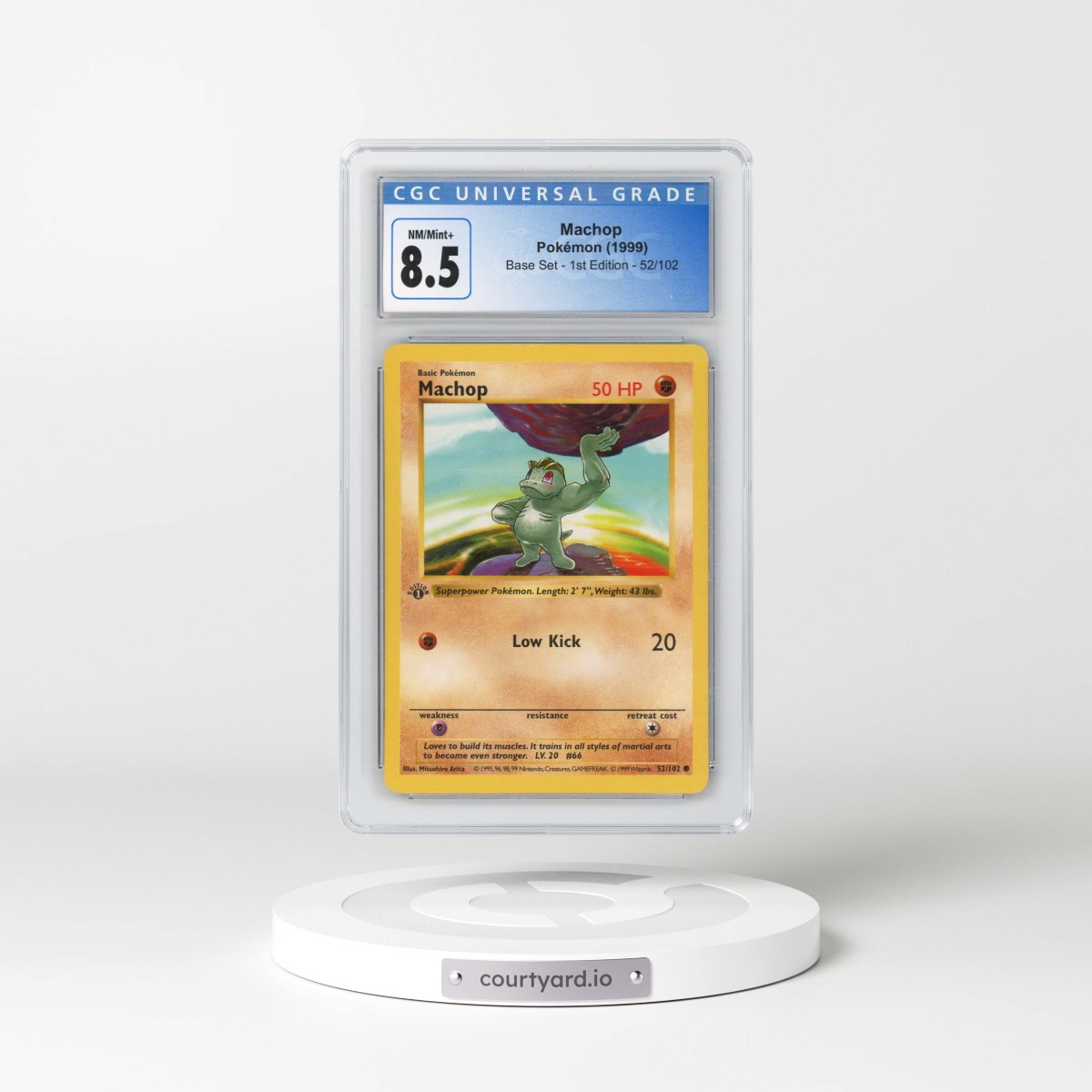 1999 Base Set #52/102 Machop - 1st Edition 1st Edition (CGC 8.5 NM-MT+)