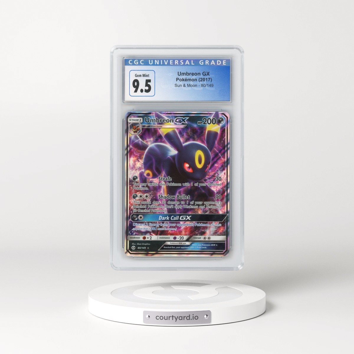 2017 Sun & Moon #80/149 Umbreon GX - Holo (CGC 10 GEM MINT)