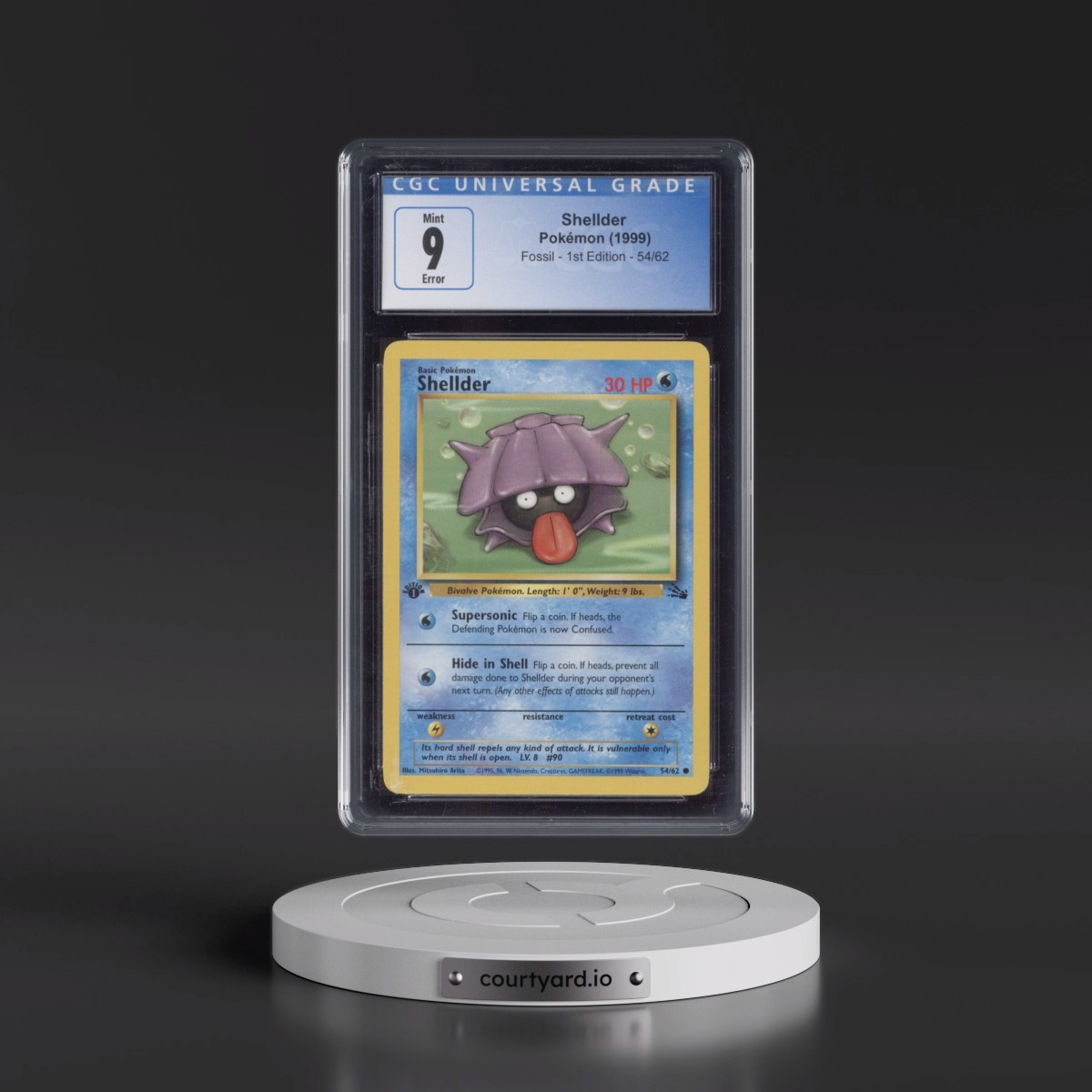 1999 Fossil #54/62 Shellder - 1st Edition 1st Edition (CGC 9 MINT)