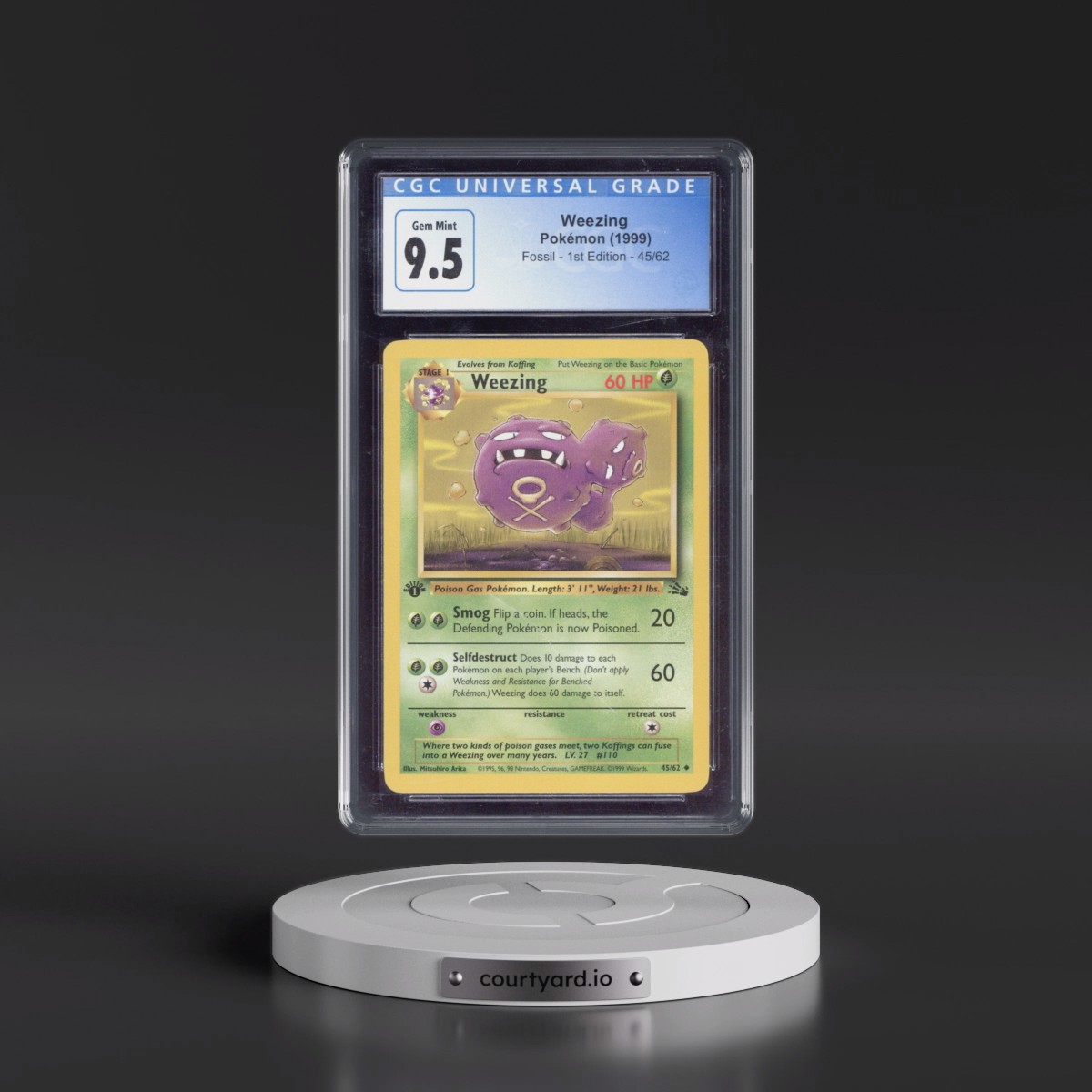 1999 Fossil #45/62 Weezing - 1st Edition 1st Edition (CGC 10 GEM MINT)