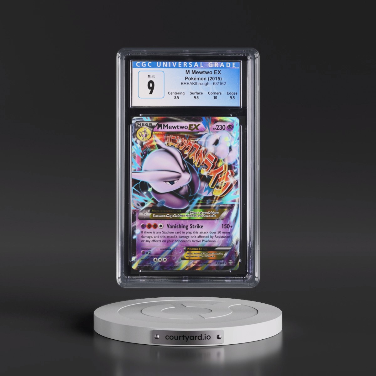 2015 BREAKthrough #63/162 M Mewtwo EX - Holo (CGC 9 MINT)