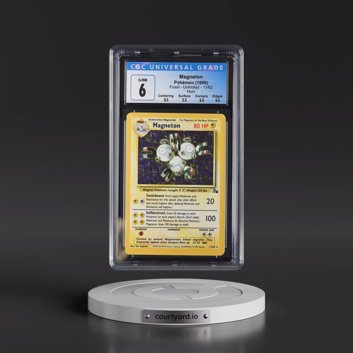1999 Fossil #11/62 Magneton - Galaxy Star Holo (CGC 6 EX-NM)