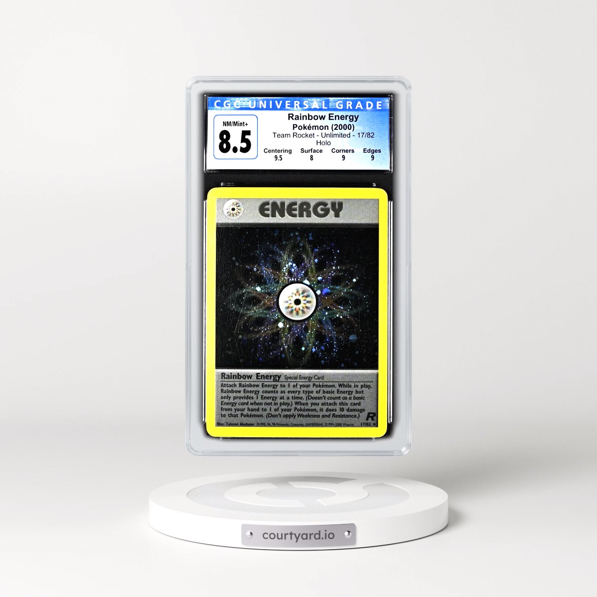 1999 Team Rocket #17/82 Rainbow Energy - Holo (CGC 8.5 NM-MT+)