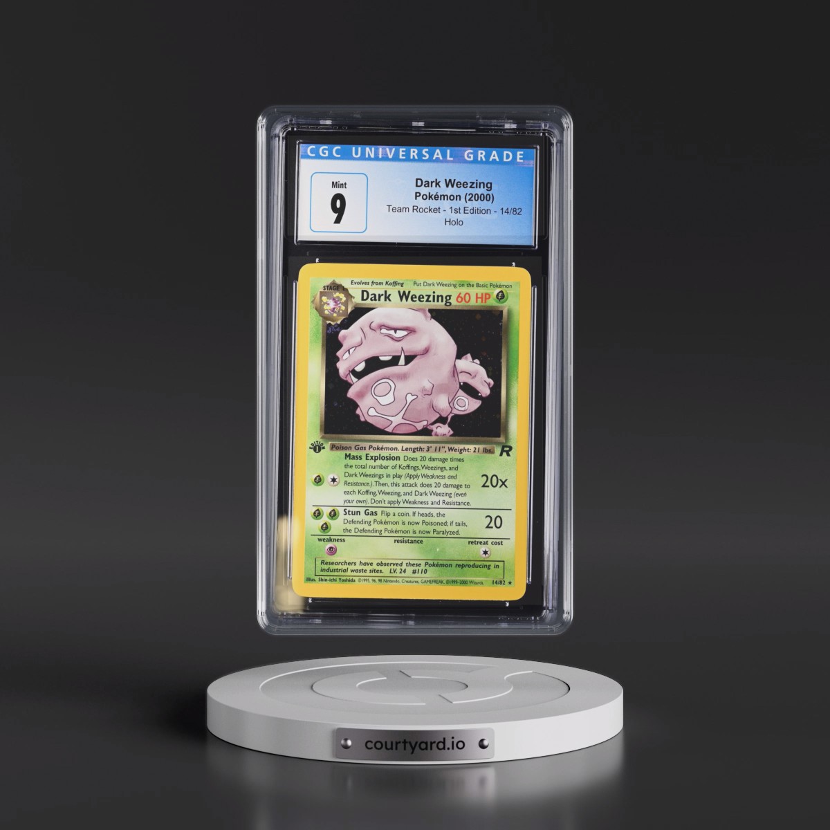 2000 Team Rocket #14/82 Dark Weezing - 1st Edition Holo (CGC 9 MINT)