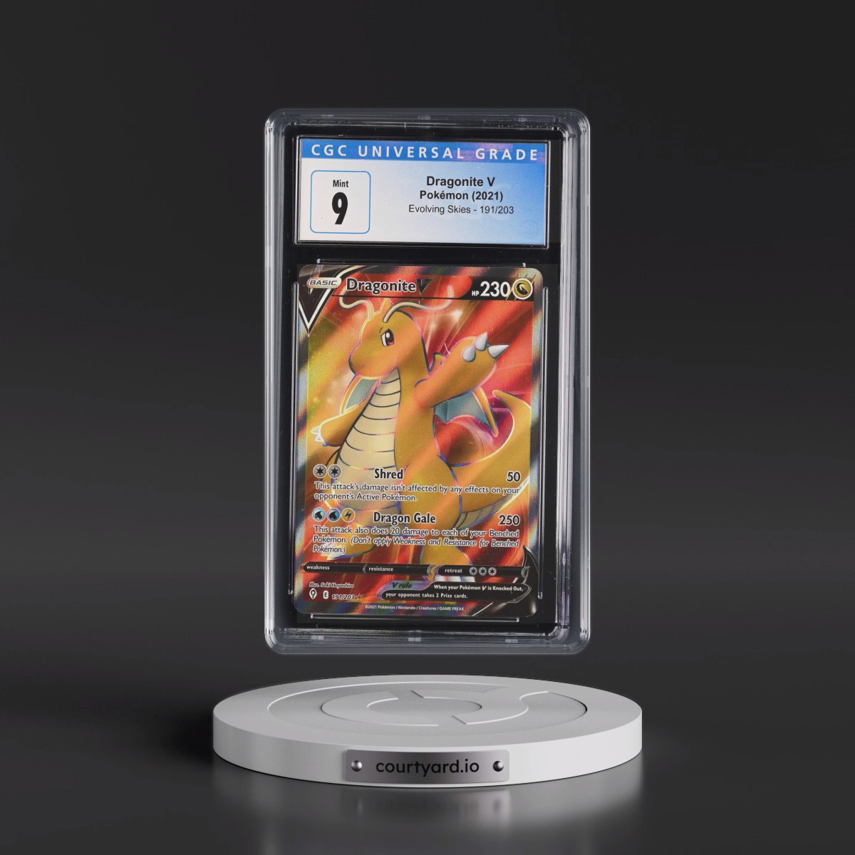 2021 Evolving Skies #191/203 Dragonite V - Ultra Rare Holo (CGC 9 MINT)