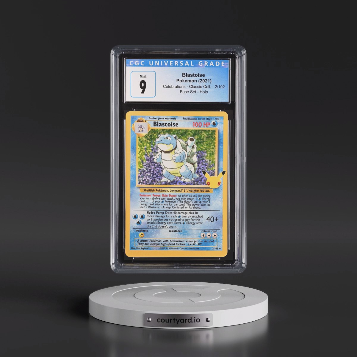 2021 Celebrations - Classic Collection #2/102 Blastoise - Base Set Holo (CGC 9 MINT)