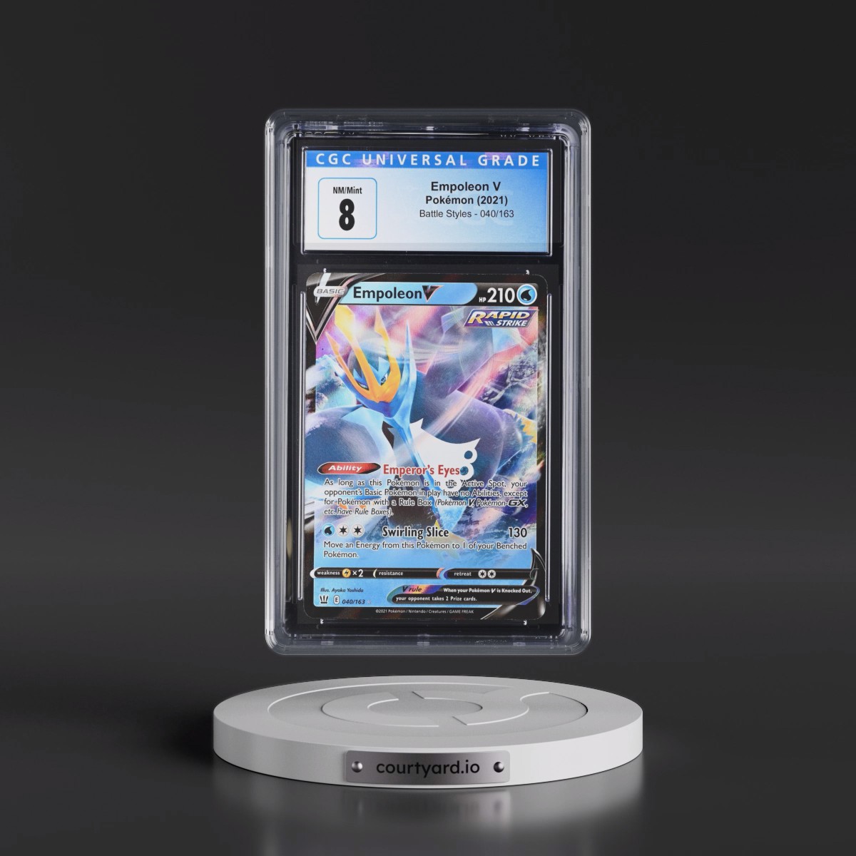 2021 Pokémon Sword & Shield Battle Styles #040 Empoleon V - Holo (CGC 8 NM-MT)