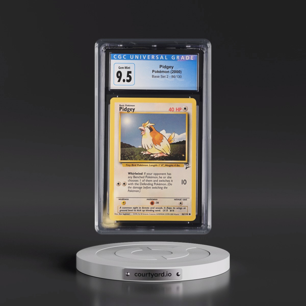 2000 Base Set 2 #86/130 Pidgey (CGC 10 GEM MINT)