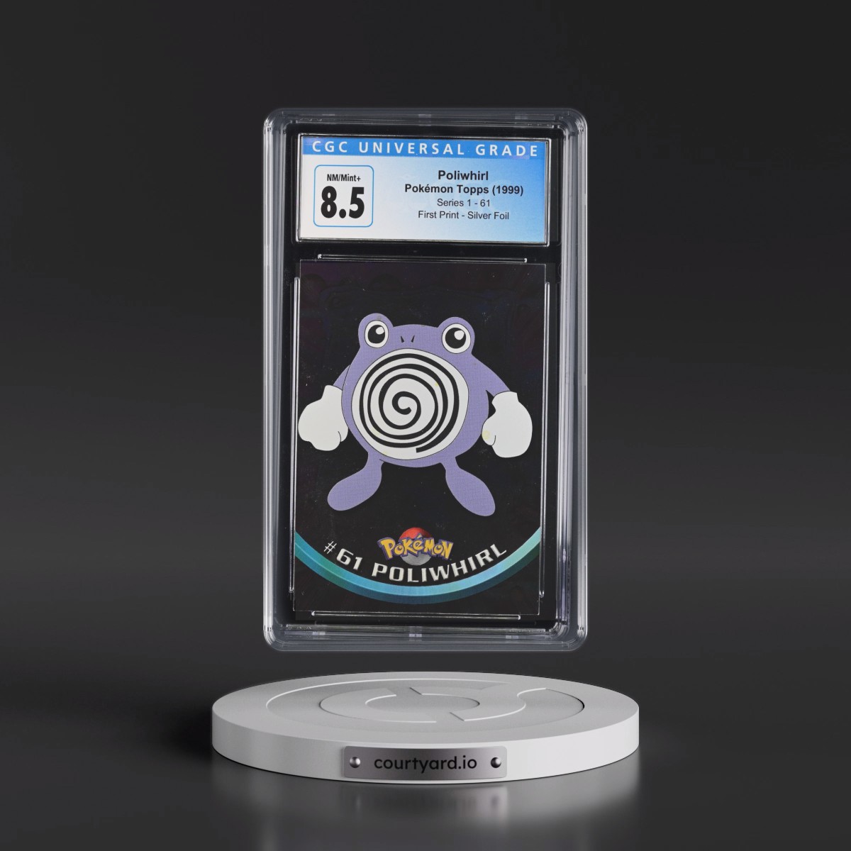 1999 Series 1 (Oval Nintendo Seal) #61 Poliwhirl - First Print (Blue Topps Logo) Silver Foil (Smooth) (CGC 8.5 NM-MT+)