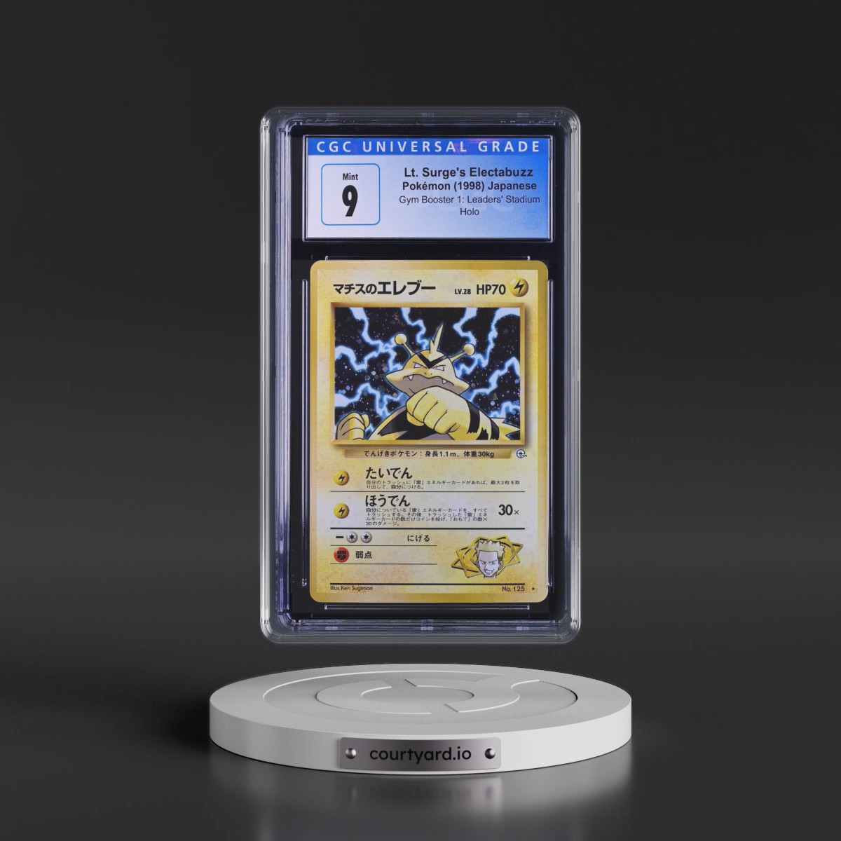 1998 Gym Booster 1: Leaders' Stadium Lt. Surge's Electabuzz - Holo (HP70) CGC 9