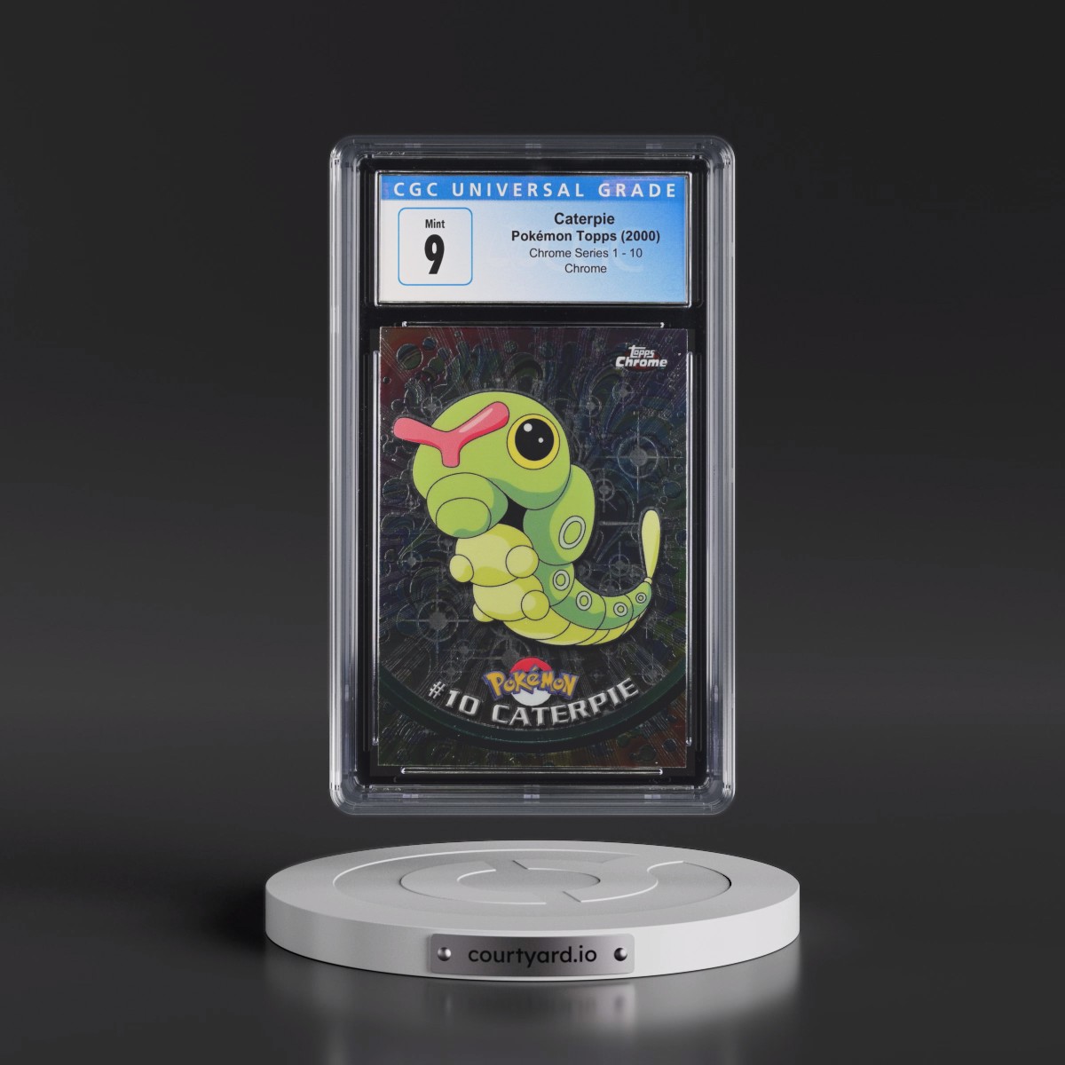 2000 Chrome Series 1 #10 Caterpie - Chrome (Topps Chrome Stamp on Front of Card) (CGC 9 MINT)