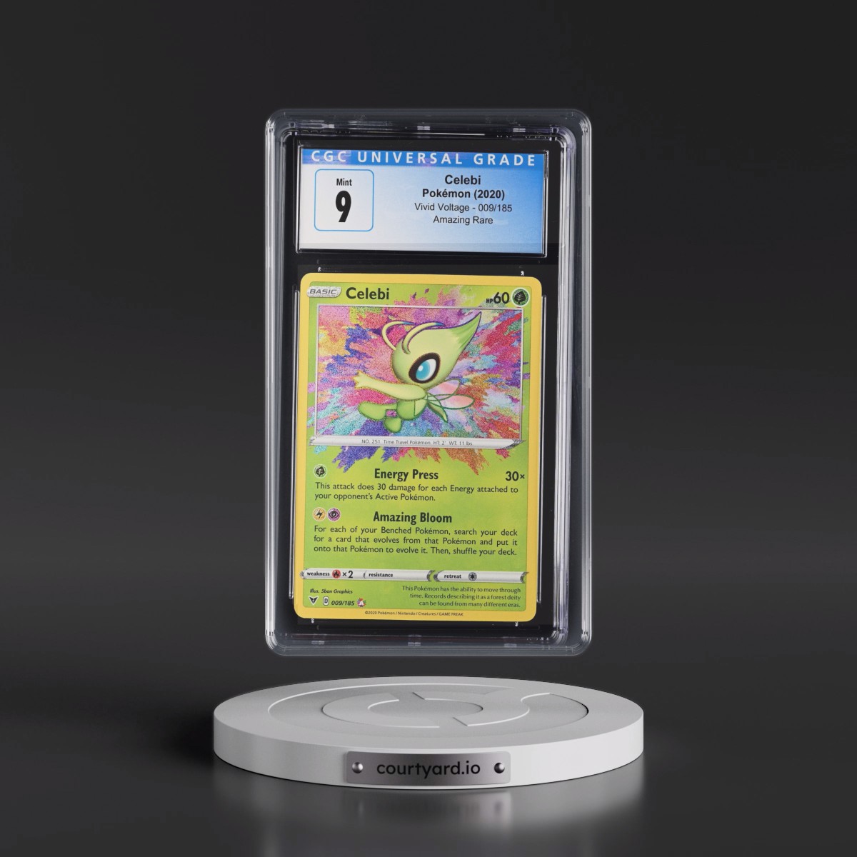 2020 Vivid Voltage #009/185 Celebi - Amazing Rare Holo (CGC 9 MINT)