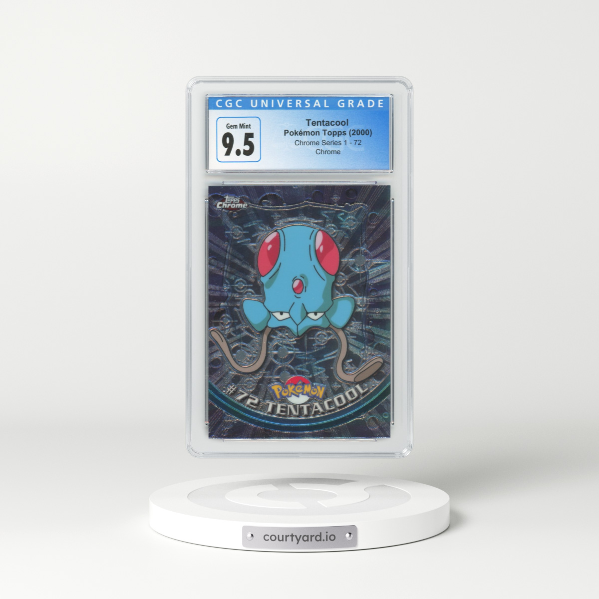 2000 Chrome Series 1 #72 Tentacool - Holo Chrome (Topps Chrome Stamp on Front of Card) (CGC 10 GEM MINT)