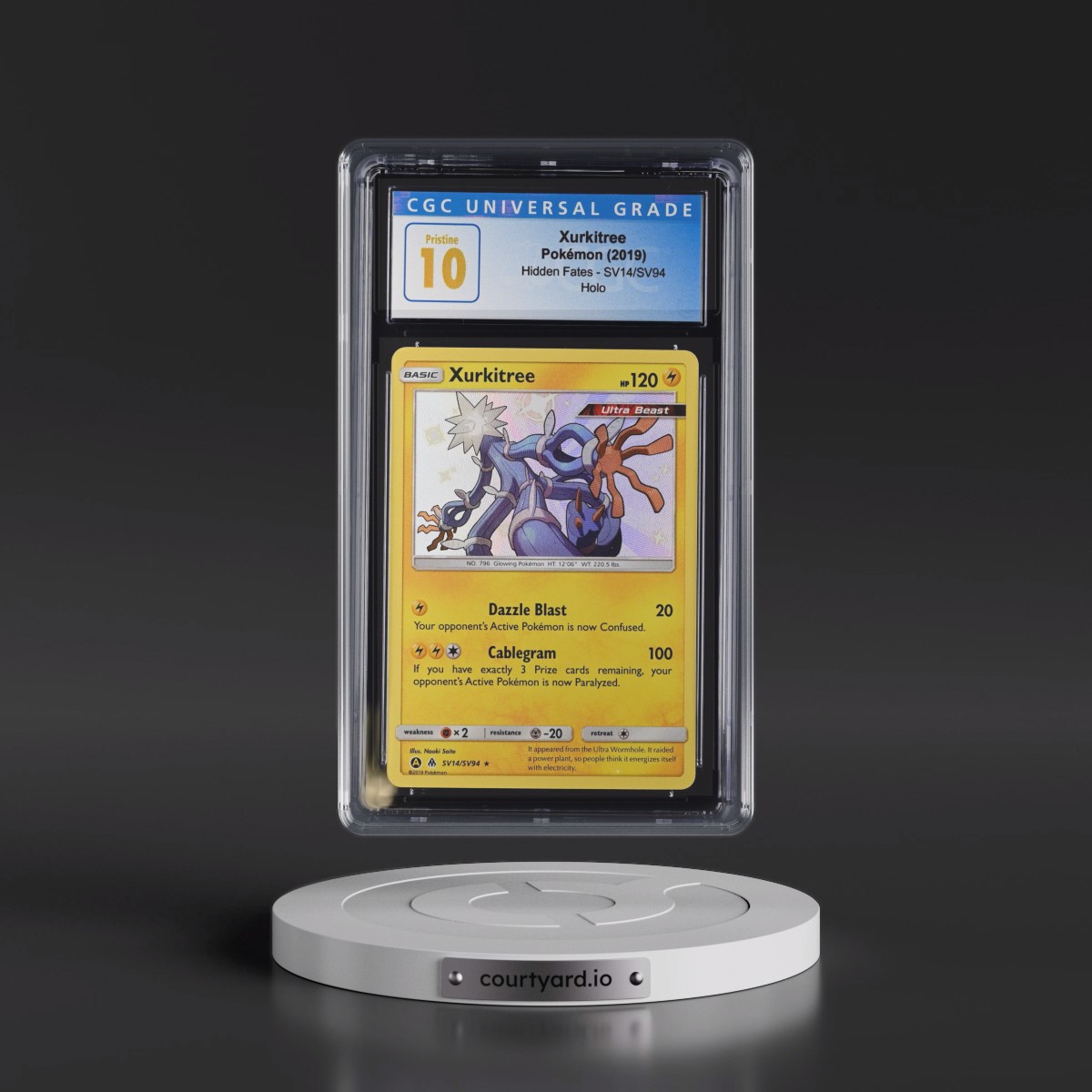 2019 Hidden Fates #SV14/SV94 Xurkitree - Shiny Vault Holo (CGC 10 PRISTINE)