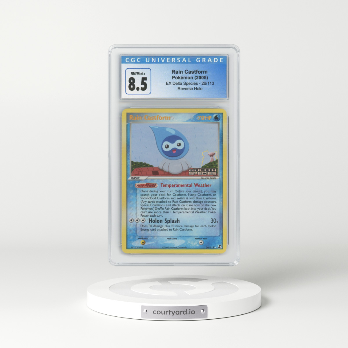 2005 EX Delta Species #26/113 Rain Castform - Reverse Holo (CGC 8.5 NM-MT+)