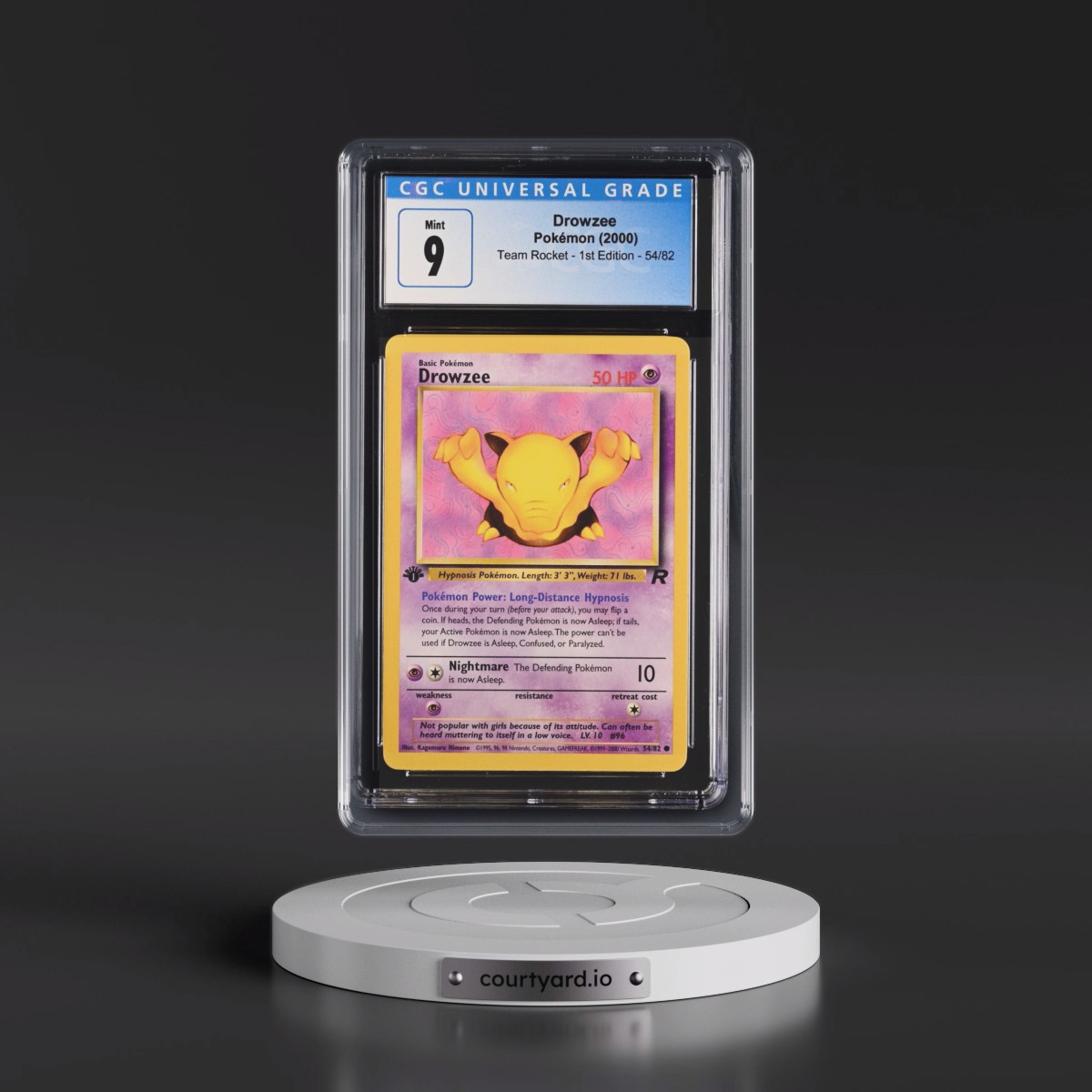 2000 Team Rocket #54/82 Drowzee - 1st Edition 1st Edition (CGC 9 MINT)