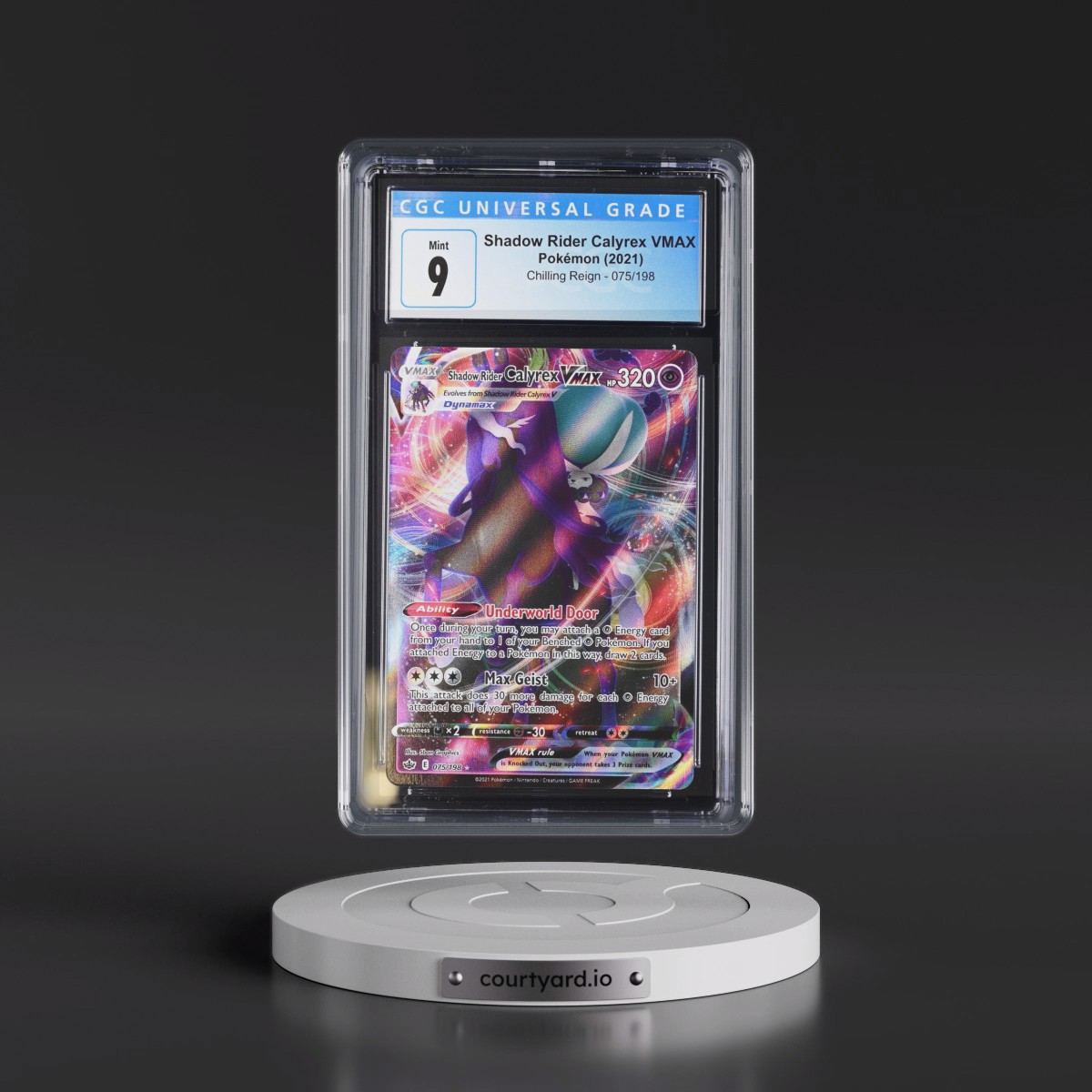 2021 Chilling Reign #075/198 Shadow Rider Calyrex VMAX - Holo (CGC 9 MINT)