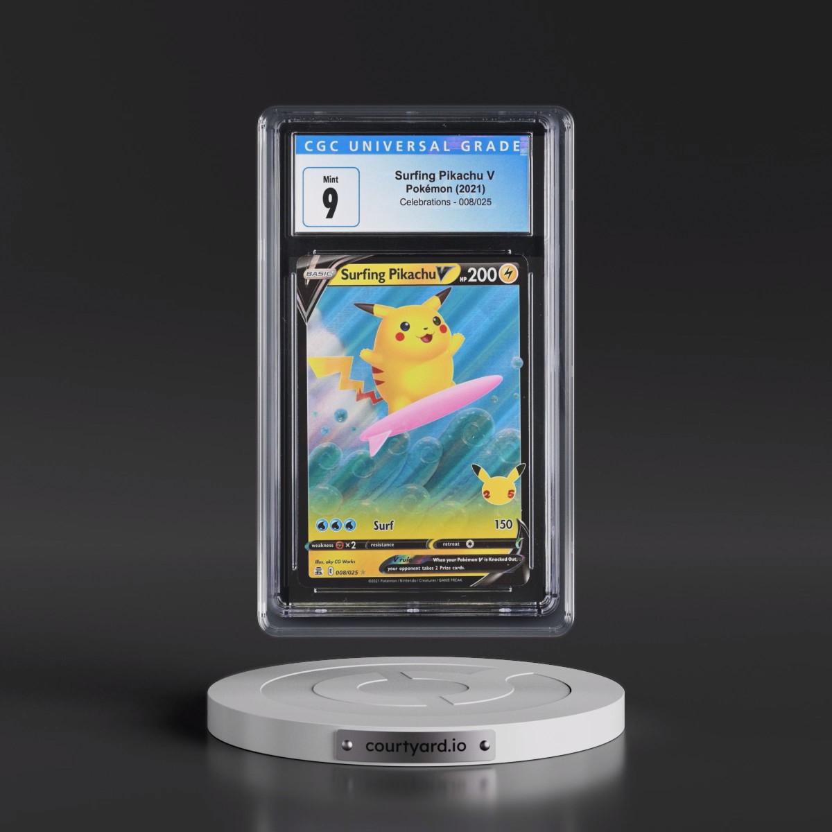 2021 Celebrations #008/025 Surfing Pikachu V - Holo (CGC 9 MINT)