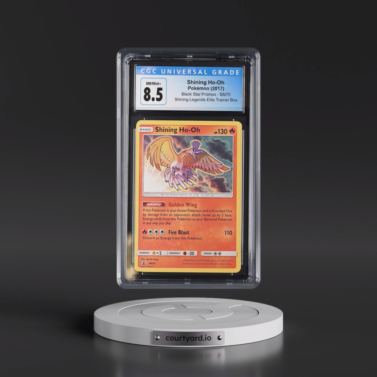 2016 Black Star Promos - Sun & Moon #SM70 Shining Ho-Oh - Shining Legends Elite Trainer Box (Holo) (CGC 8.5 NM-MT+)