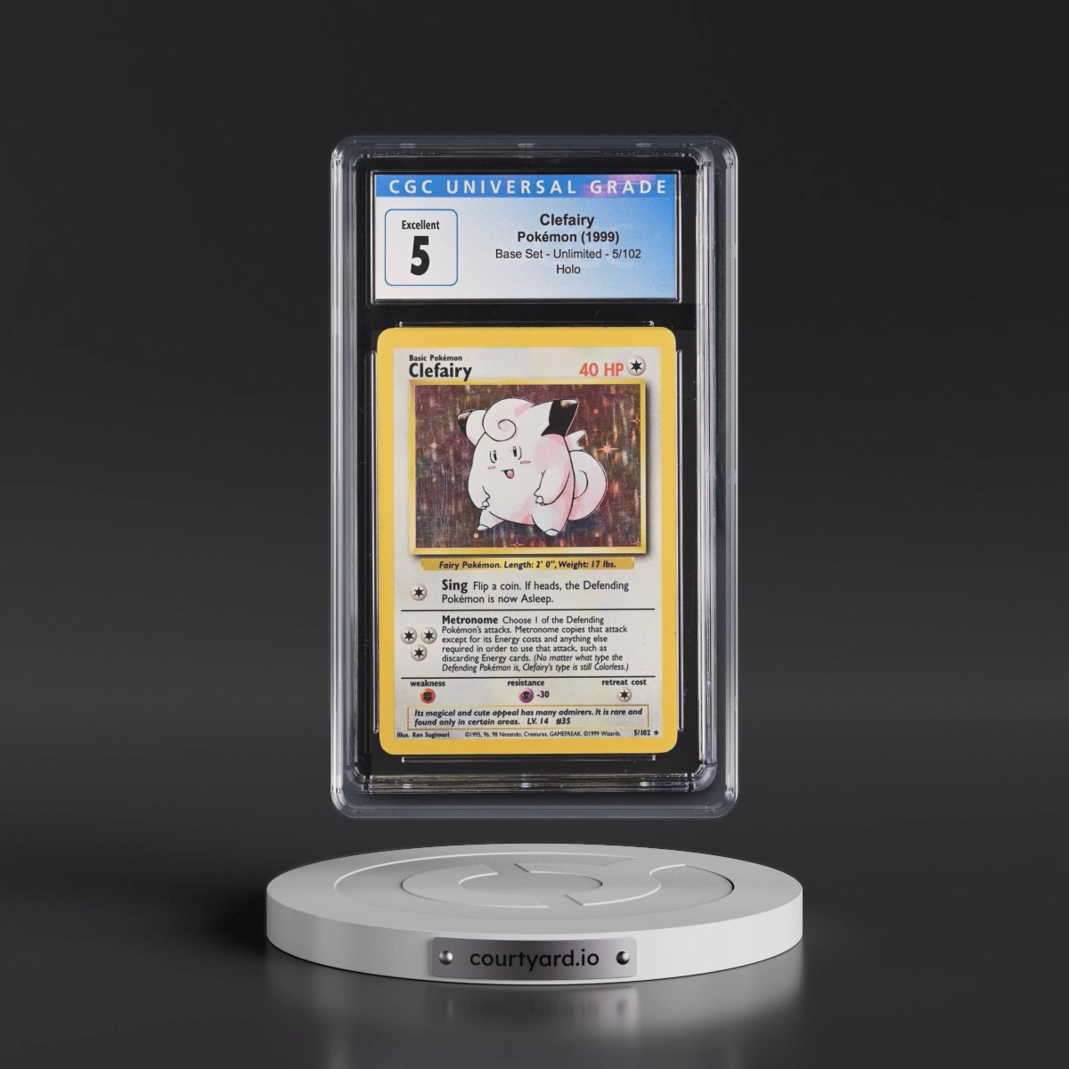 1999 Base Set #5/102 Clefairy - Holo (CGC 5 EX)