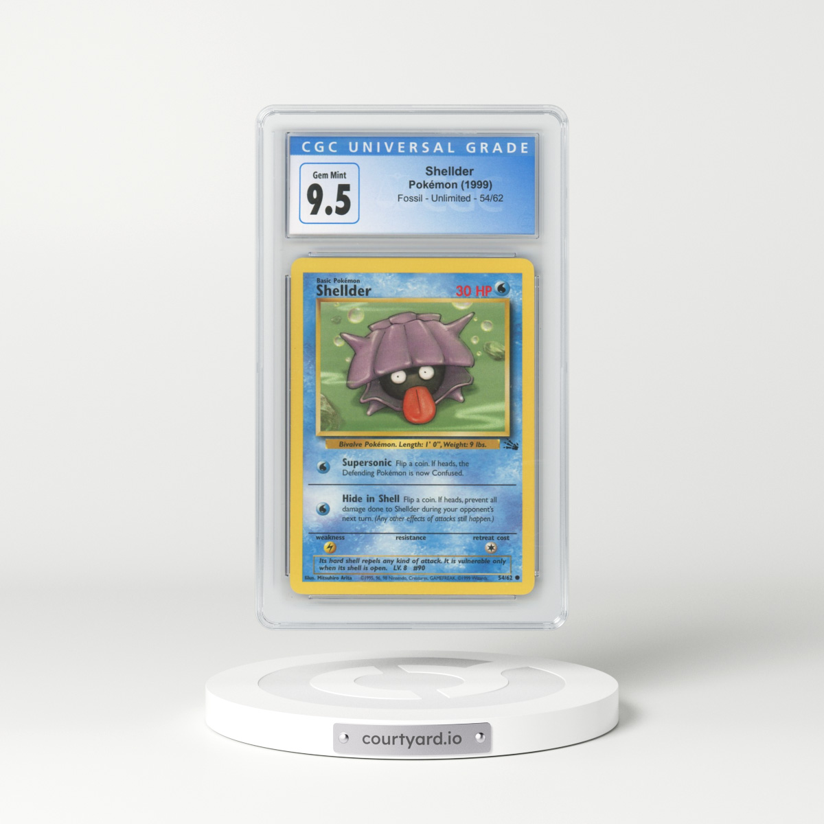 1999 Fossil #54/62 Shellder (CGC 10 GEM MINT)