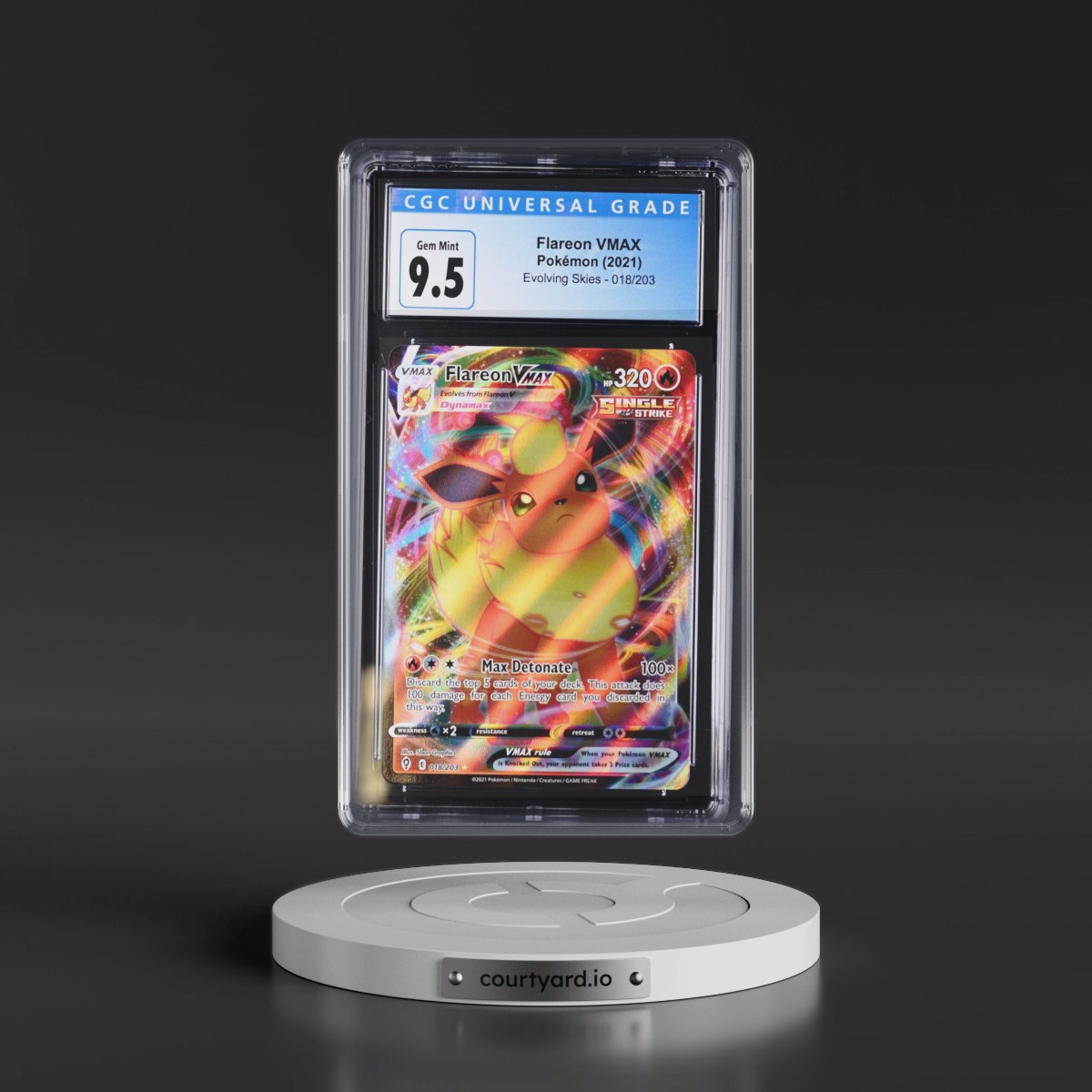 2021 Evolving Skies #018/203 Flareon VMAX - Holo (CGC 10 GEM MINT)