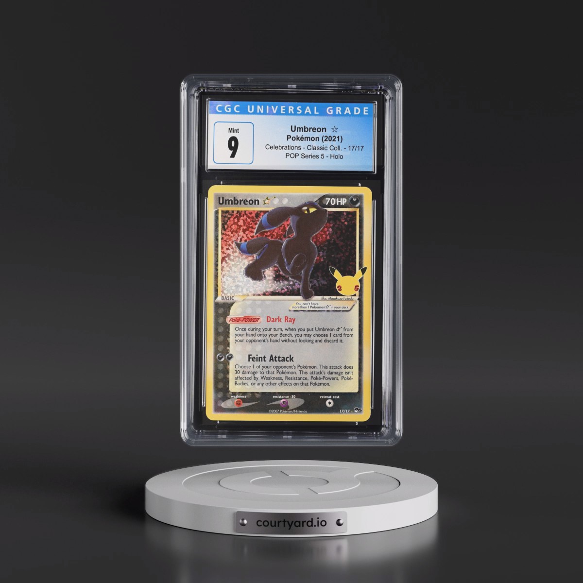 2021 Celebrations - Classic Collection #17/17 Umbreon â?? - POP Series 5 Holo (CGC 9 MINT)