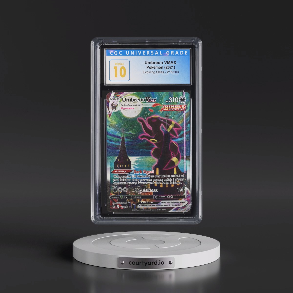 2021 Evolving Skies Umbreon VMAX - Secret Rare Holo #215/203 CGC 10