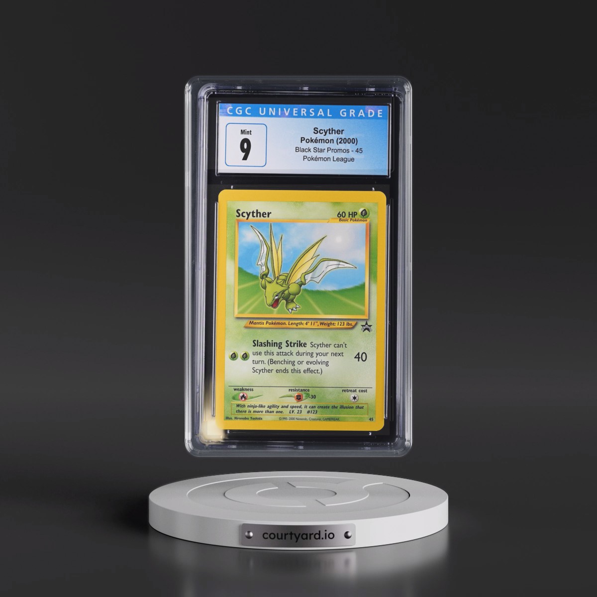 1999 Black Star Promos #45 Scyther - Pokémon League (CGC 9 MINT)