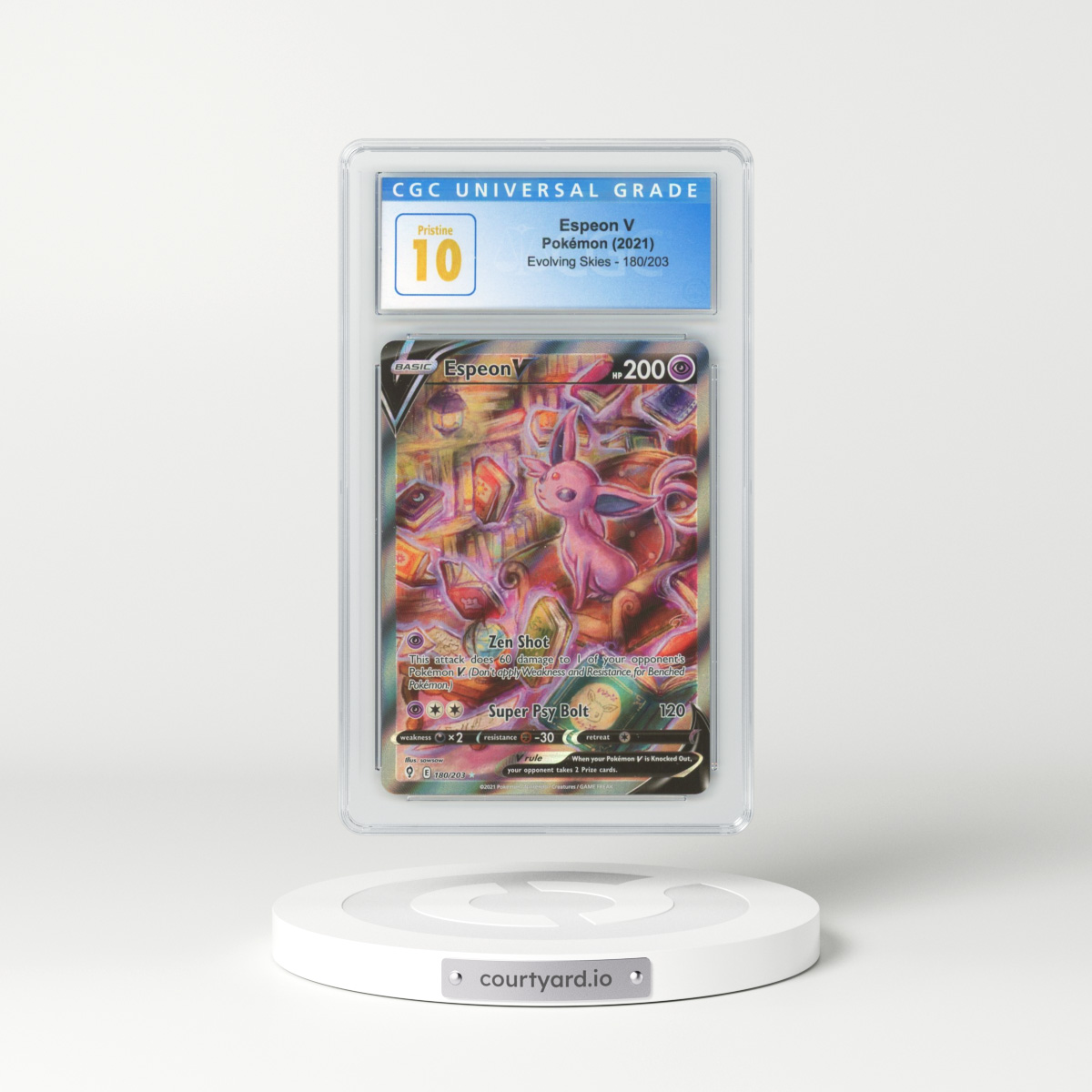 2021 Evolving Skies #180 Espeon V (CGC 10 PRISTINE)