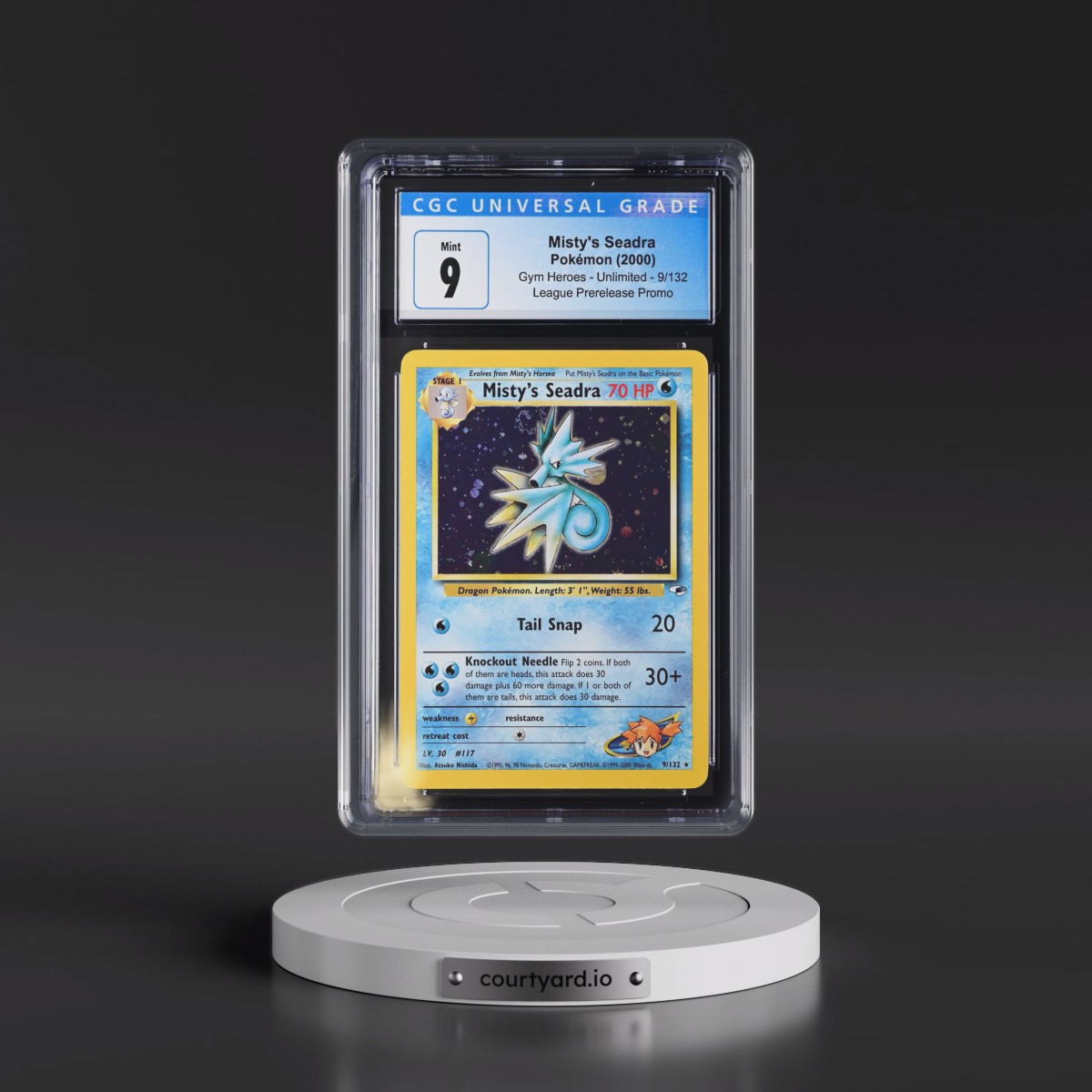 2000 Gym Heroes #9/132 Misty's Seadra - League Prerelease Promo (Holo) (CGC 9 MINT)
