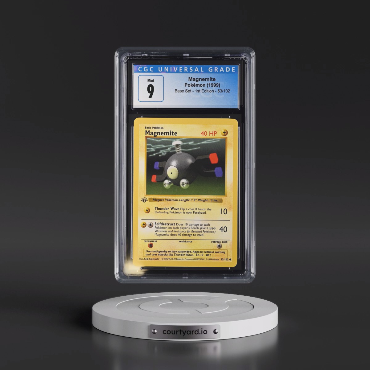 1999 Base Set #53/102 Magnemite - 1st Edition 1st Edition (CGC 9 MINT)