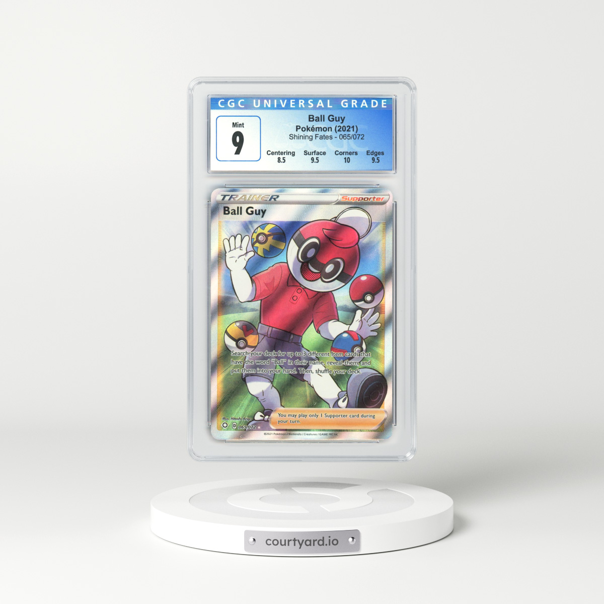 2021 Shining Fates #65 Ball Guy - Full Art Holo (CGC 9 MINT)