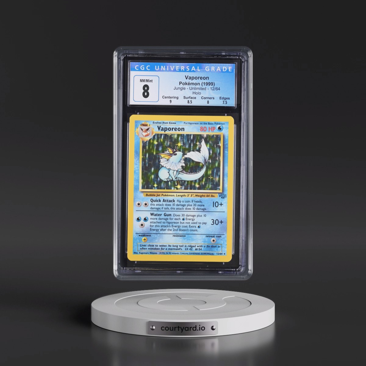 1999 Jungle #12/64 Vaporeon - Holo (CGC 8 NM-MT)