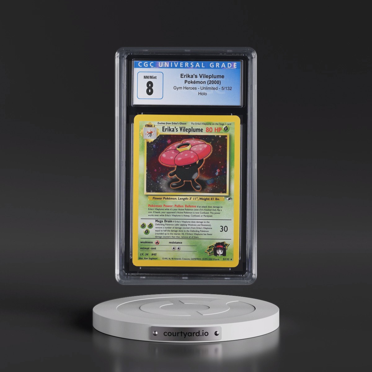 2000 Gym Heroes #5/132 Erika's Vileplume - Holo (CGC 8 NM-MT)