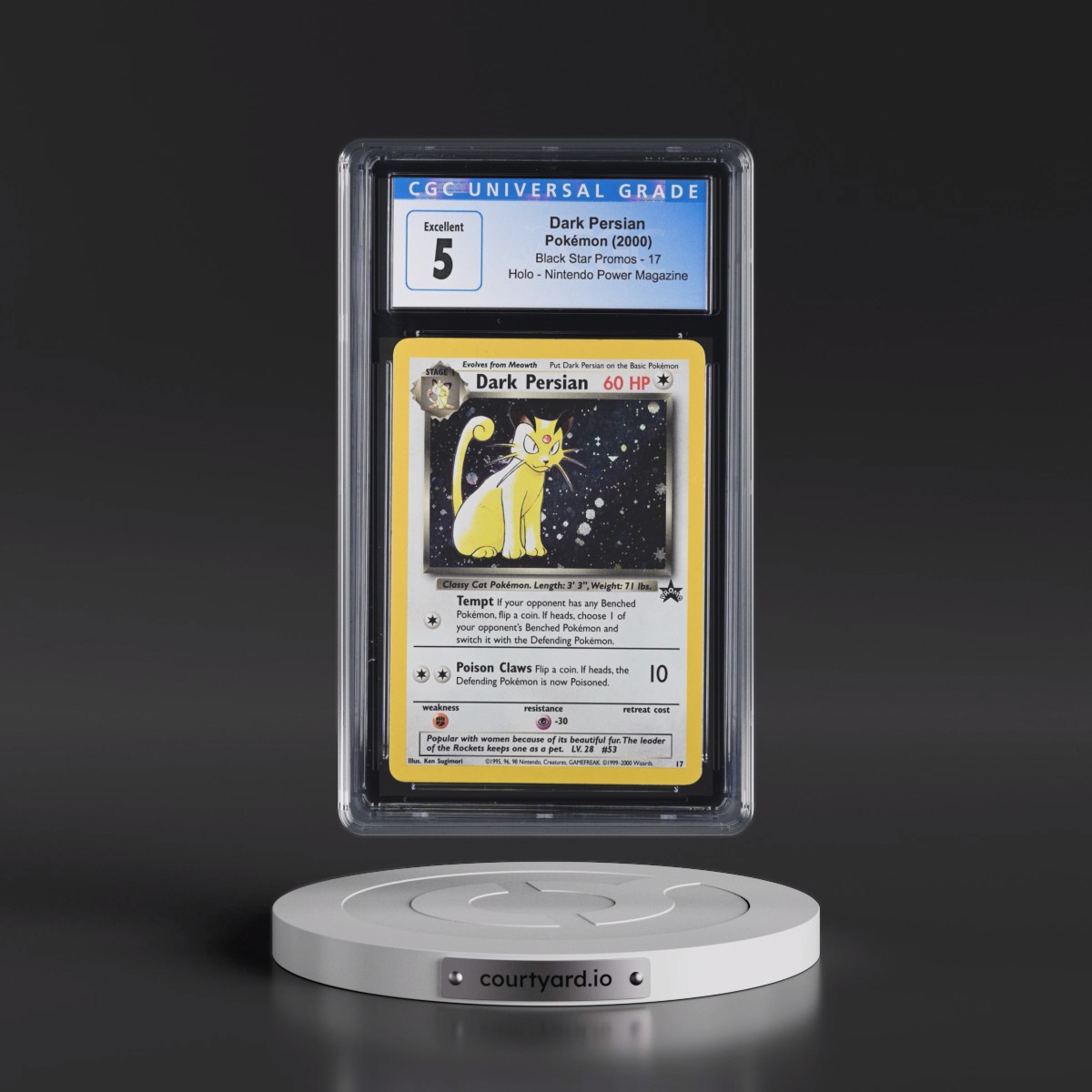 1999 Black Star Promos #17 Dark Persian - Nintendo Power Magazine (Holo) (CGC 5 EX)