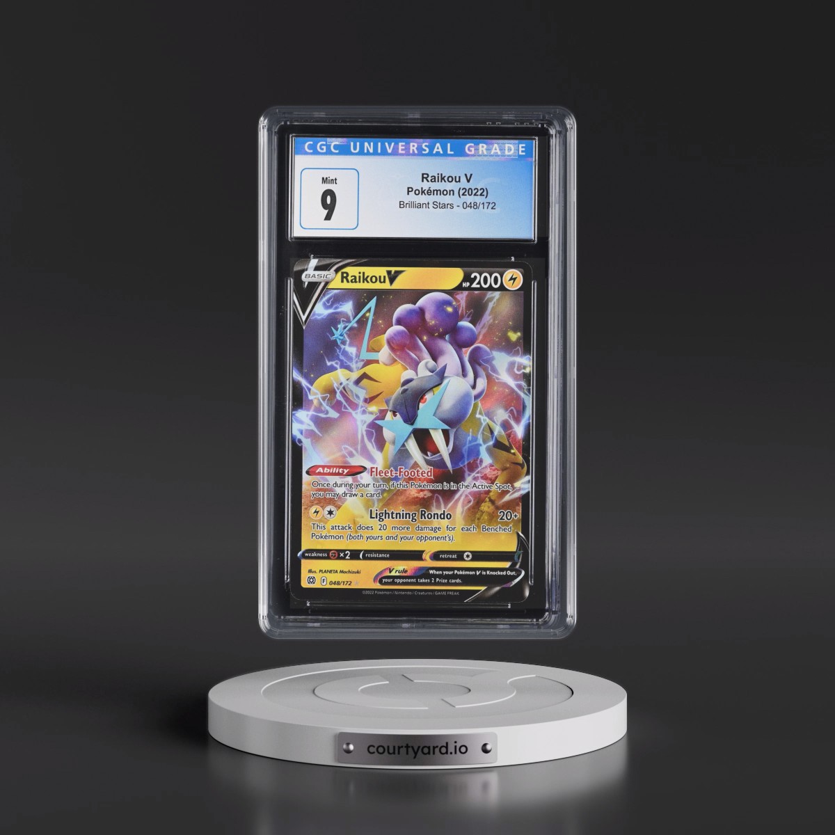 2022 Brilliant Stars #048/172 Raikou V - Holo (CGC 9 MINT)