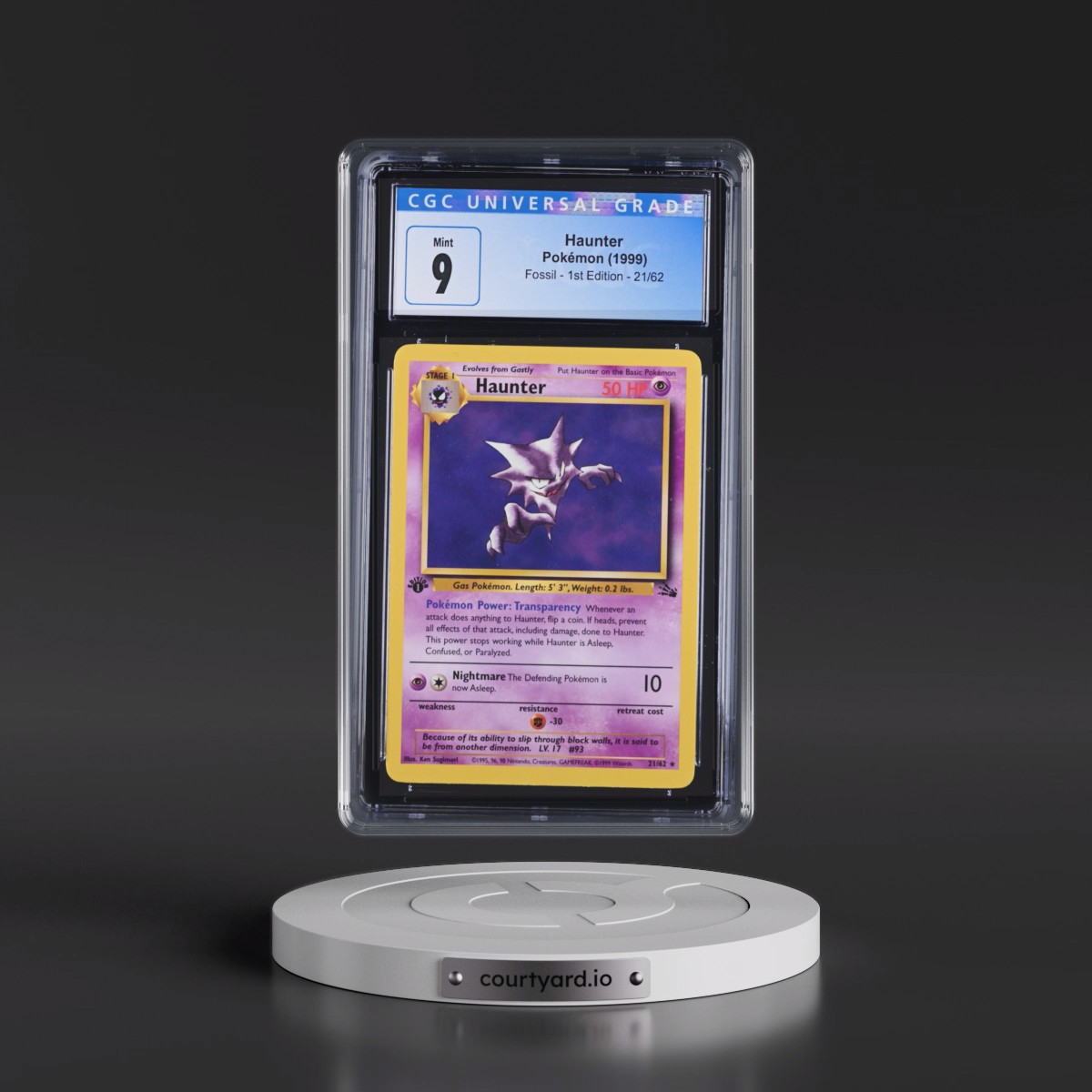 1999 Fossil Haunter - 1st Edition #21/62 CGC 9