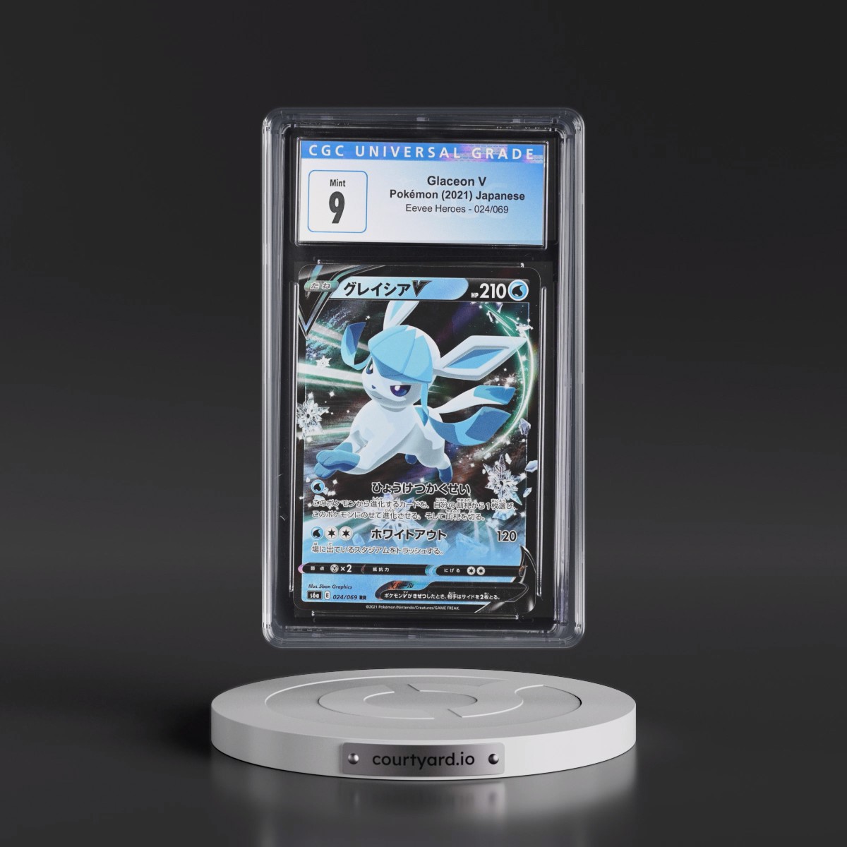 2021 Eevee Heroes #024/069 Glaceon V - Holo (CGC 9 MINT)