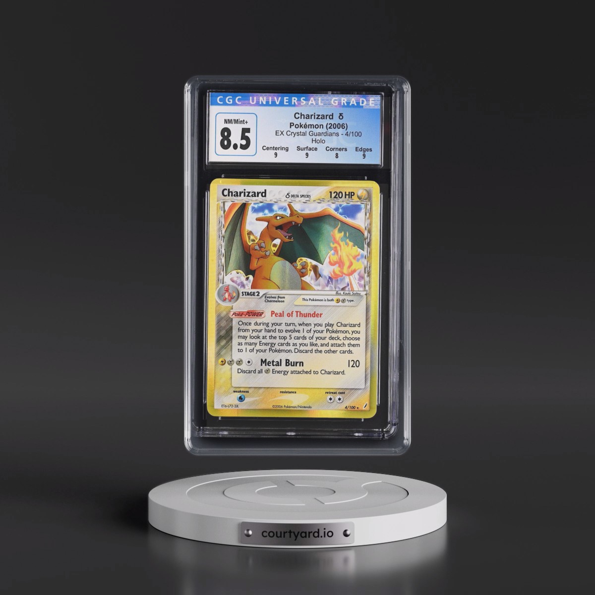 2006 EX Crystal Guardians #4/100 Charizard δ - Holo (CGC 8.5 NM-MT+)