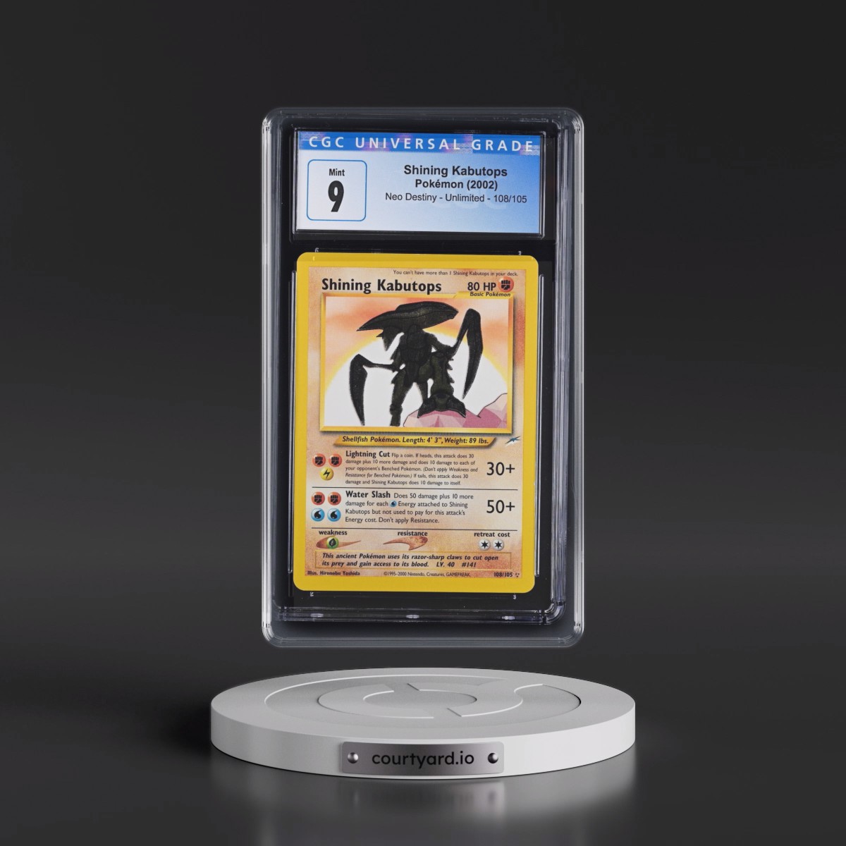 2002 Neo Destiny Shining Kabutops - Holo #108/105 CGC 9